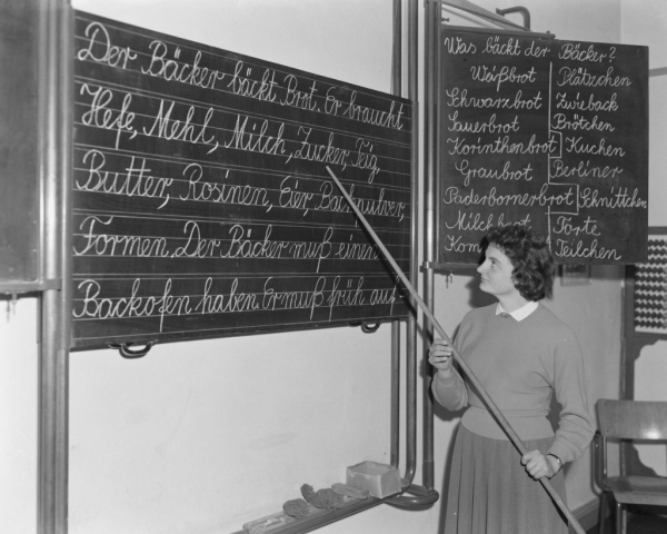 Duitse les in Elten, 14 februari 1957.